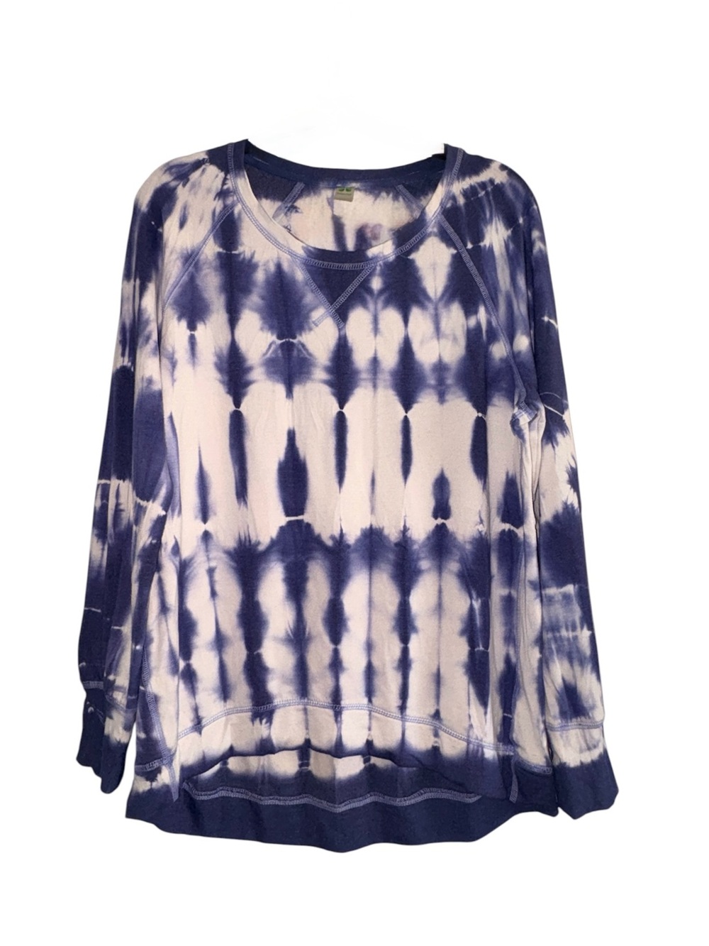 GreenTea Tie-Dye Crewneck Sweatshirt - Navy & White